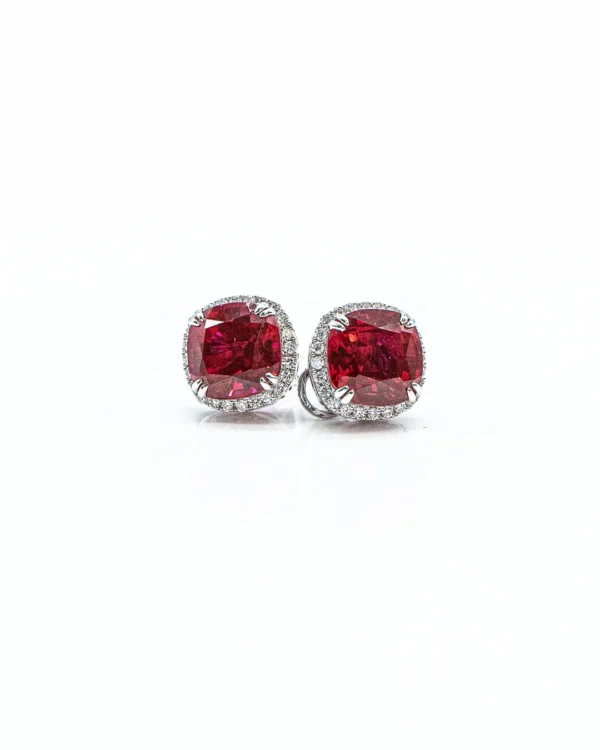 Regal Ruby and Diamond Earrings