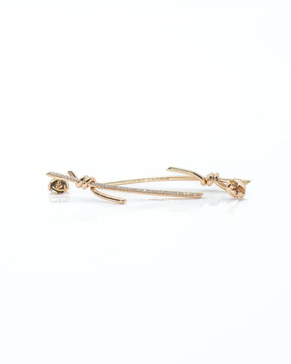Knot Earrings in Rose Gold with Diamonds