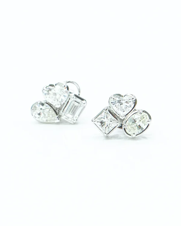 Multi-Shape Diamond Cluster Studs