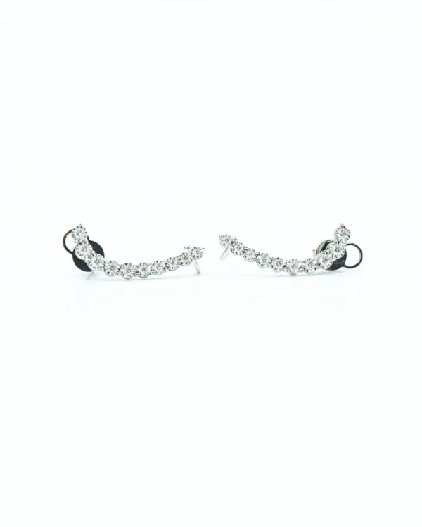 Curved Diamond Crawler Earrings