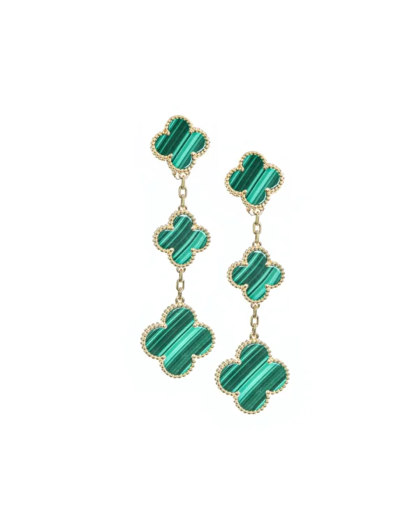 Van Cleef & Arpels Magic Alhambra Long Earrings in Malachite