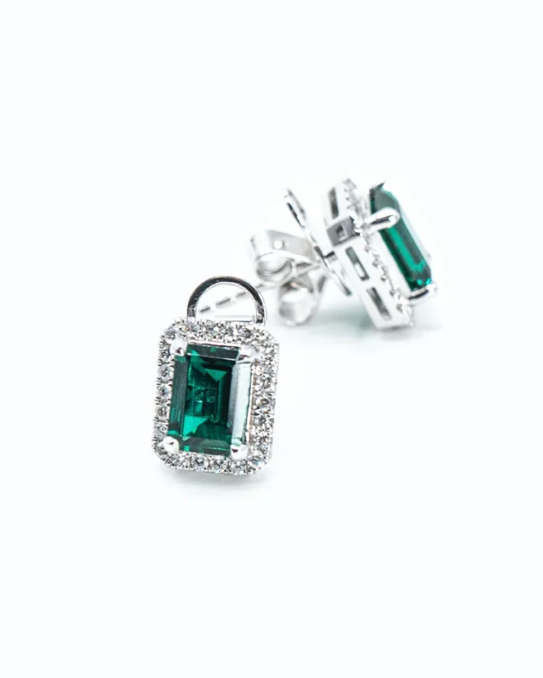 Forest Green Halo Earrings - Image 2